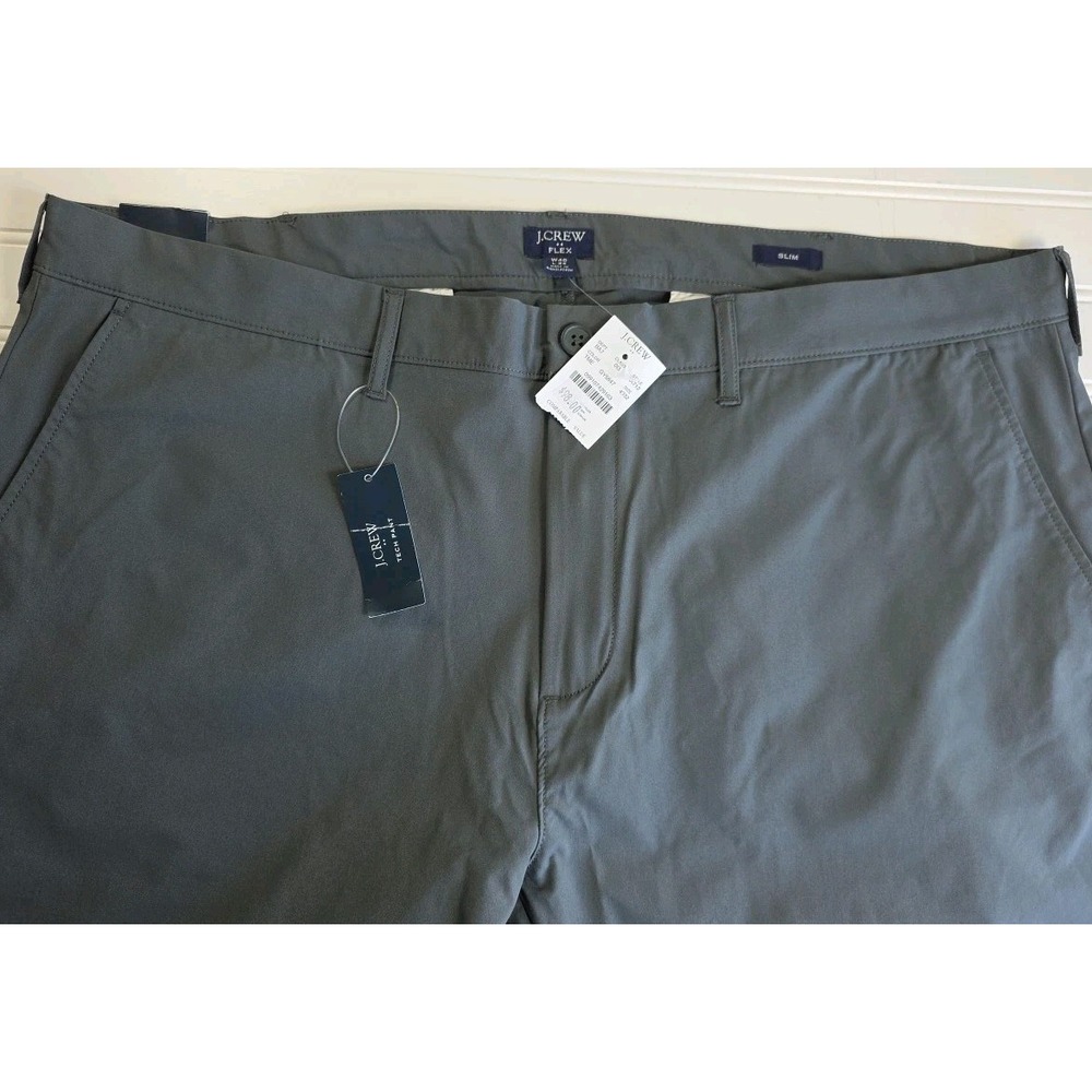 J.Crew Flex Tech Pants Mens 40X32 Navy Blue Slim Fit POLYESTER NWT